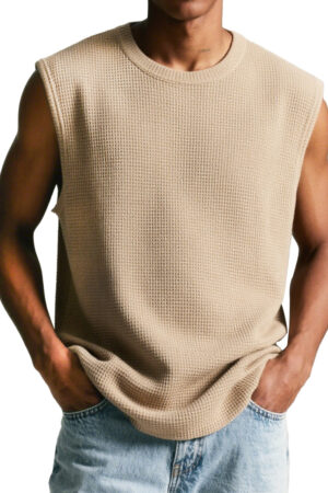 Men's Stylish Lounge Waffle Sleeveless T-shirt