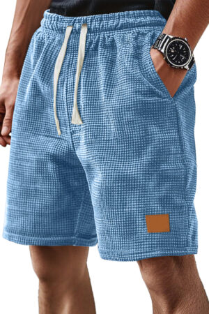 Men's Everyday Corduroy Waffle Casual Loose Drawstring Comfort Shorts