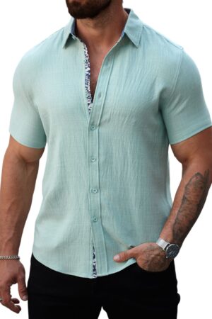 Men's Retro Casual Floral Loose Short Sleeve Shirt