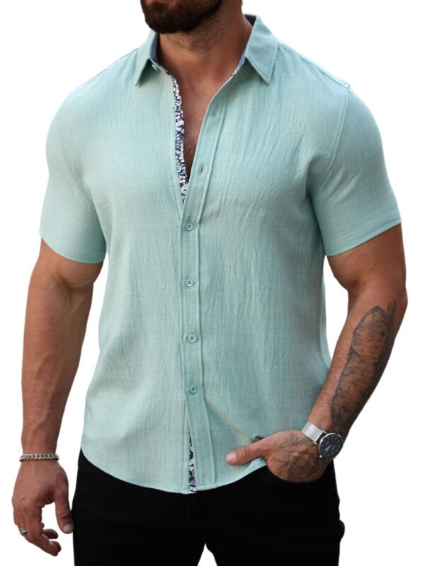 Men's Retro Casual Floral Loose Short Sleeve Shirt