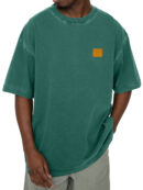 Men's 100% Cotton Vintage Washed Distressed Logo Loose Everyday Short-sleeved T-shirt