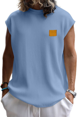 Men's Round-neck Striped Simple And Comfortable Everyday Sleeveless Top