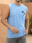 Men's Hawaiian Coconut Print Casual Comfort Sleeveless T-Shirt