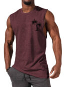 Men's Hawaiian Coconut Print Casual Comfort Sleeveless T-Shirt