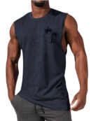 Men's Hawaiian Coconut Print Casual Comfort Sleeveless T-Shirt