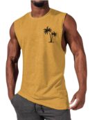 Men's Hawaiian Coconut Print Casual Comfort Sleeveless T-Shirt